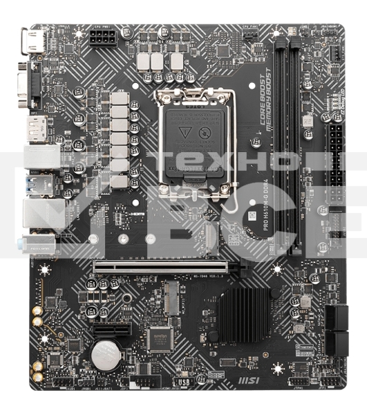Материнская плата MSI PRO H610M-G, LGA 1700, Intel H610, 2xDDR5, 4xSATA, 1xM.2, 1xPCIe 4.0 x16, 1xPCIe 3.0 x1, 1xHDMI, 1xDP, 1xVGA, 1xRJ45 1Gb, 2xUSB-A 3.2 Gen 1, 4xUSB-A 2.0, 3x3.5мм, 7.1, mATX