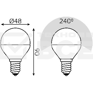 Лампа Шар 6W E14 RGBW+димирование LED