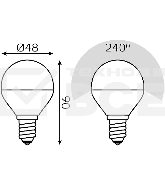 Лампа Шар 6W E14 RGBW+димирование LED