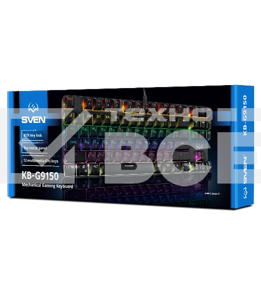 Игровая клавиатура SVEN KB-G9150 (Outemu Blue switches, USB, 87 кл., ПО, RGB-подсветка)