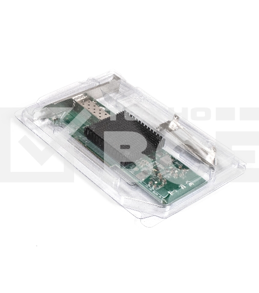 Сетевой адаптер ExeGate EXE-X520-DA1 (PCI-E x8 v3.0, порты 1xSFP+ 10Gb/s (10/5/2.5/1Gb/s, 100Mb/s), Server NIC Intel Chipset JL82599EN)
