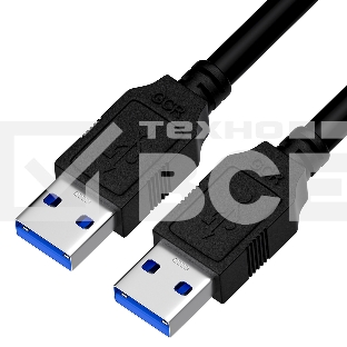 Кабель интерфейсный USB 3.0, 1.0m, AM/AM, черный, двойной экран, армированный, морозостойкий