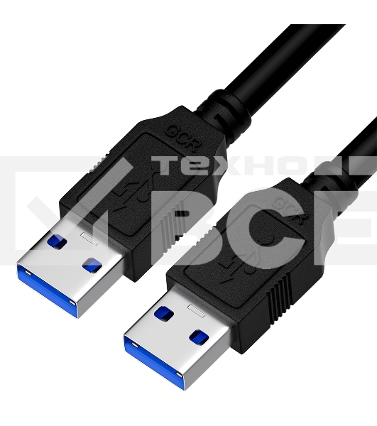 Кабель интерфейсный USB 3.0, 1.0m, AM/AM, черный, двойной экран, армированный, морозостойкий