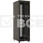 Шкаф серверный Hyperline (TTBR-4262-DD-RAL9004) напольный 42U 600x1200мм пер.дв.перфор.2ств. задн.дв.перфор.2-хст. 2 бок.пан. 800кг черный 1110мм IP20 сталь, фото5