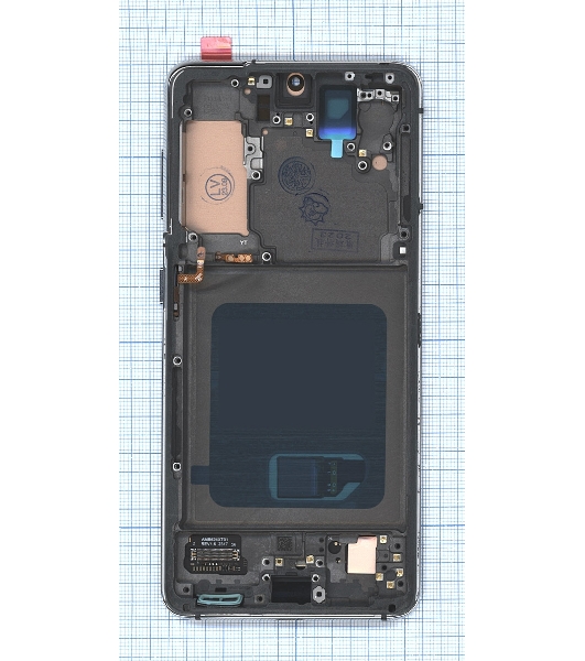 Дисплей (модуль) для Samsung Galaxy S21 5G SM-G991B в сборе с тачскрином и рамкой (OLED) серебро