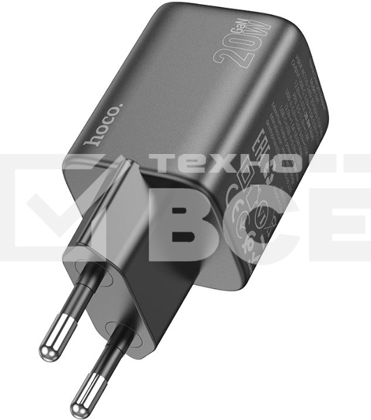 Сетевое зар./устр. Hoco N41 Almighty Black 20W 3A+2.22A+2A+1.67A+1.5A (PD+QC+AFC) USB/USB Type-C универсальное черный
