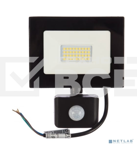 Прожектор Ultraflash LFL-5002S C02 черный (LED прожектор с датчиком, 50 Вт, 230В, 6500К)