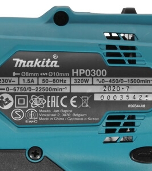 Дрель Makita HP0300, 320Вт, сетевая, ударная