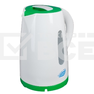 Чайник электрический Великие Реки Томь-1 белый/зеленый