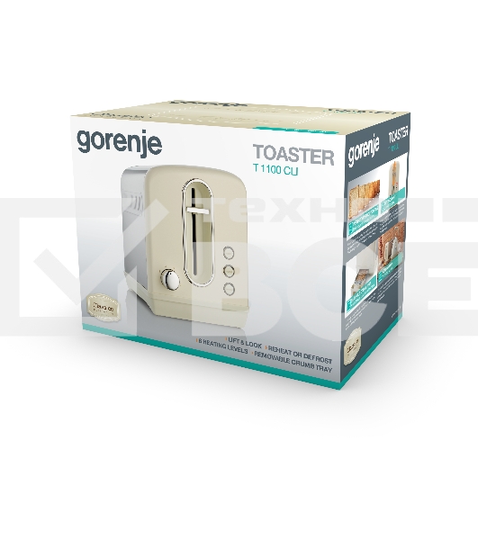 Тостер Gorenje T1100CLI 860Вт бежевый/серебристый