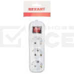 Колодка 3 гнезда с кнопкой c заземлением Rexant, фото4