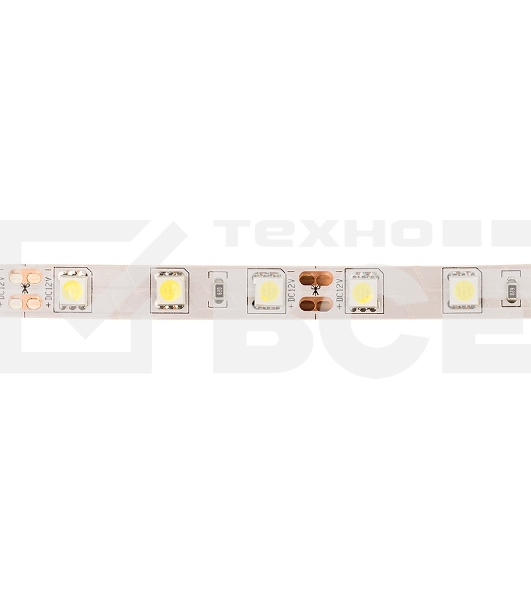 Лента LED открытая, 10 мм, IP23, SMD 5050, 60 LED/m, 12 V, цвет свечения белый