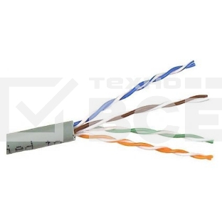 Кабель TWT UTP, 4 пары, Кат.5e, PVC, серый, 100 метров