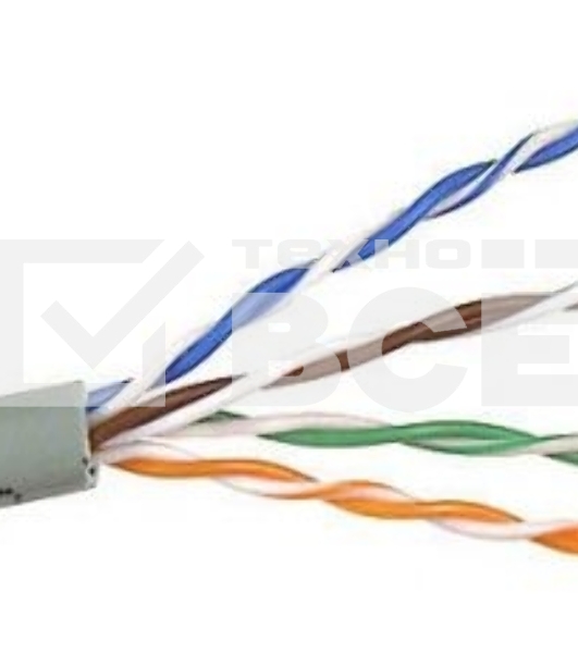 Кабель TWT UTP, 4 пары, Кат.5e, PVC, серый, 100 метров