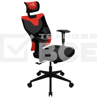Кресло Aerocool GUARDIAN Champion Red (<150кг, эргономичное, сетчатый материал, 2D подлокотник)