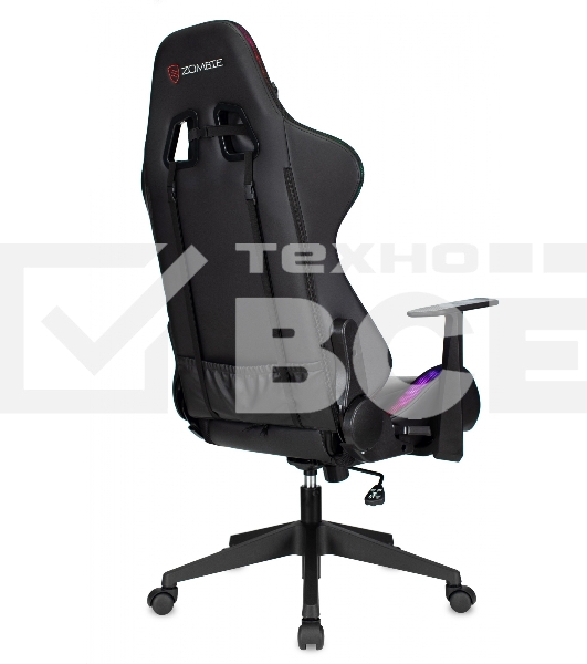 Кресло игровое Zombie GAME RGb черный эко.кожа/ткань крестов. пластик