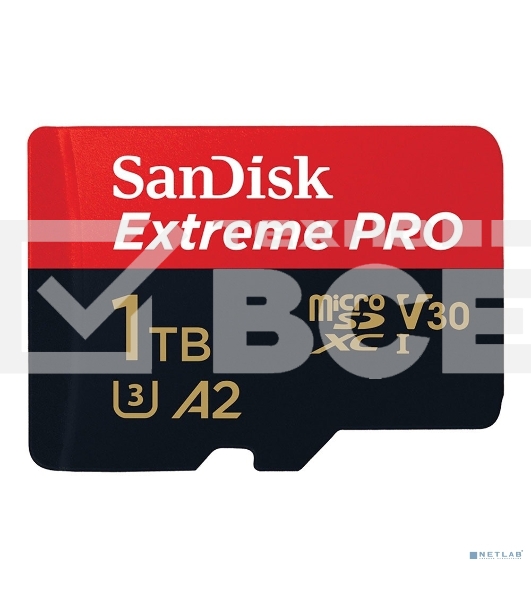 Карта памяти SanDisk Extreme Pro microSD UHS I Card 1TB for 4K Video on Smartphones, Action Cams & Drones 200MB/s Read, 140MB/s Write, Lifetime Warranty