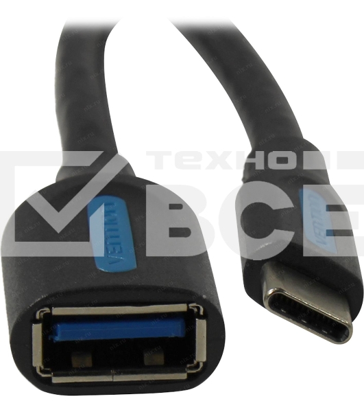 Адаптер-переходник Vention USB CM/ OTG USB 3.0 AF, гибкий - 0,15м.