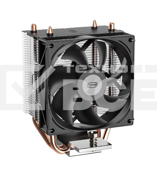 Кулер для процессора PCCooler R200 S115X/1200/1700/AM4/AM5 (TDP 110W, 90mm Non LED Fan, 2 тепловые трубки 6мм, 2200RPM, 28,3dBa)