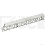 Кабельный органайзер Cabeus JB07-1U-GY Кабельный органайзер 19' 1U с крышкой, металлический, цвет серый (RAL7035), фото 1