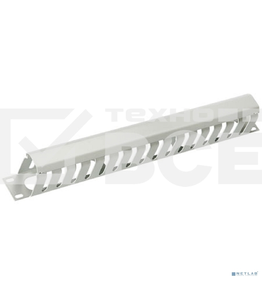 Кабельный органайзер Cabeus JB07-1U-GY Кабельный органайзер 19' 1U с крышкой, металлический, цвет серый (RAL7035)