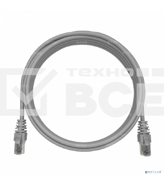 Патч-корд NTSS PREMIUM 2xRJ45/8P8C, T568B UTP CAT5e LSZH 7 метров, серый NTSS-PC-PM-UTP-RJ45-5e-7.0-LSZH-GY