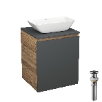 Тумба Bau Dream Blackwood 50 графит, раковина BAU Spectrum mini 47х24 выпуск клик клак, черный, фото10