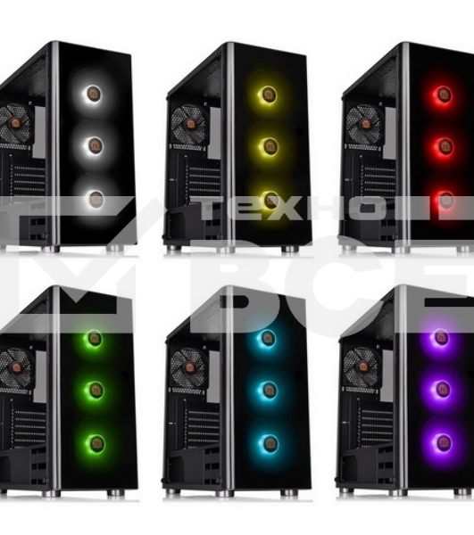 Компьютерный корпус V200 TG RGB CA-1K8-00M1WN-01 Black/Win/SPCC/Tempered Glass*1/120mm RGB Fans*3 + 120mm Standard Fan*1/MB Sync