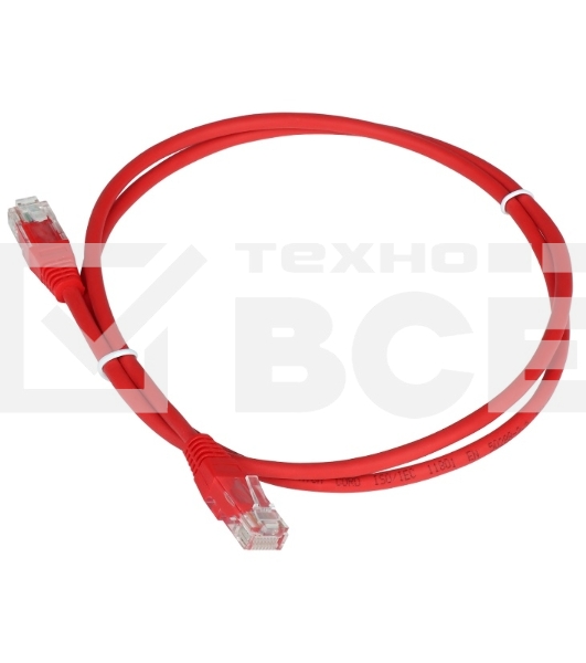 Патч-корд TWT UTP кат.5e, с заливными колпачками, 0.15 м, красный