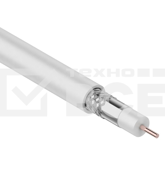 Кабель коаксиальный PROconnect RG-59U, 75 Ом, CCS/Al/Al, 48%, бухта 100 м, белый