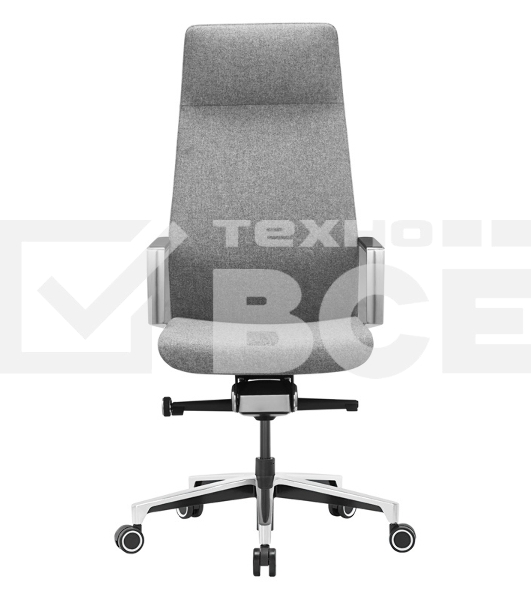 Кресло руководителя Бюрократ _JONS/CASHGREY серый, крестовина алюминий