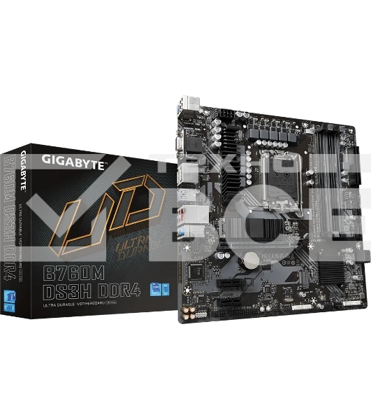 Материнская плата Gigabyte B760M DS3H DDR4, LGA 1700, Intel B760, 4xDDR4, 4xSATA, 2xM.2, 1xPCIe 4.0 x16, 2xPCIe x1, 1xHDMI, 1xDP, 1xVGA, 1x 2.5Gb LAN, 3xUSB-A 3.2 Gen 1, 1xUSB-C 3.2 Gen 2, 2xUSB-A 2.0, 3x3.5 мм, 7.1, mATX
