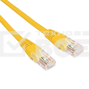Патч-корд U/UTP, CAT 5e, RJ45-RJ45, 26AWG, ZH нг(А)-HF, желтый, 1,5м  REXANT