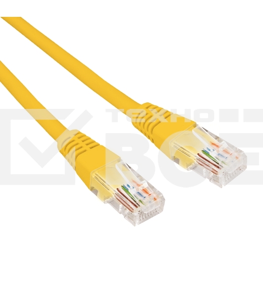 Патч-корд U/UTP, CAT 5e, RJ45-RJ45, 26AWG, ZH нг(А)-HF, желтый, 1,5м  REXANT