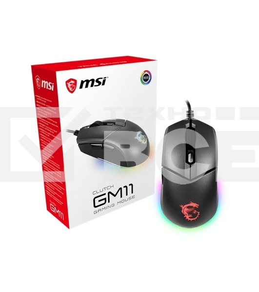 Мышь проводная MSI Clutch GM11 черный, 5000 dpi, USB, кнопки - 6