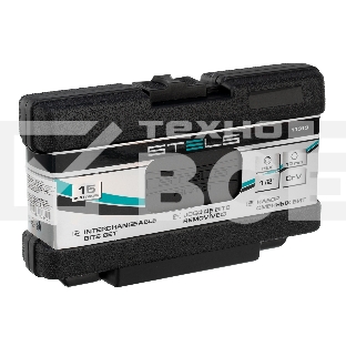 Набор бит STELS 11313hex хвостовик-шестигранник 1/2'' crv 10мм 15предм.
