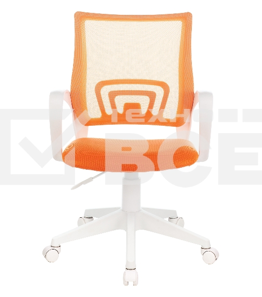 Кресло компьютерное Бюрократ CH-W695NLT TW-38-3 TW-96-1 оранжевый, сетка/ткань, крестовина пластик, пластик белый