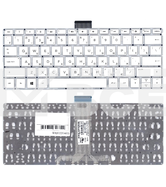 Клавиатура для ноутбука HP Pavilion x360 11-K белый без рамки горизонтальный Enter