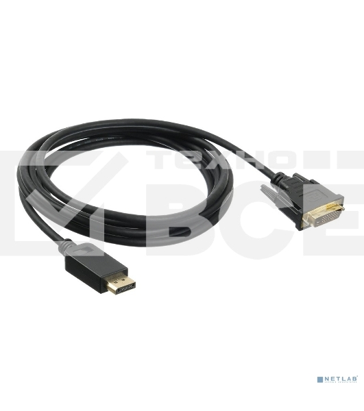 Кабель аудио-видео Buro 1.1v DisplayPort (m)/DVI-D (Dual Link) (m) 3м. Позолоченные контакты черный (BHP DPP_DVI-3)