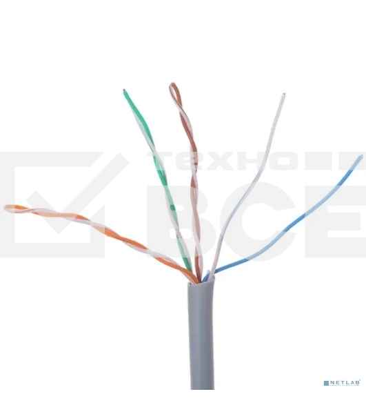 Кабель UTP PROconnect 4PR 24AWG, CU (медь), CAT5E, 100 МГц, PVC, серый, бухта 50 м