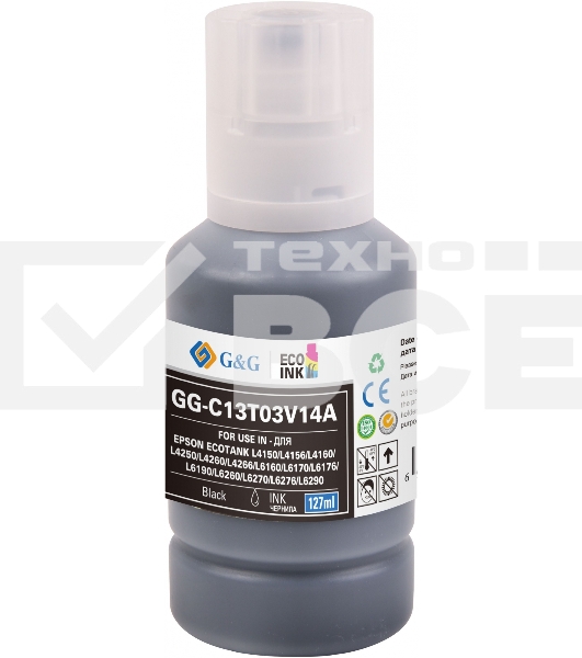 Чернила G&G GG-C13T03V14A 101BK черный127мл для Epson L4150/L4160/L6160/L6170