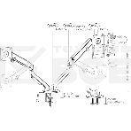 Кронштейн для мониторов Ultramounts UM735BL черный/серый 17'-27' макс.7кг крепление к столешнице поворот и наклон, фото20
