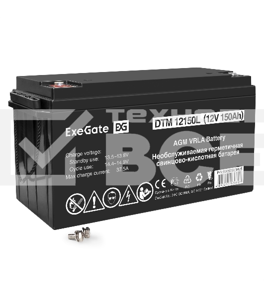 Аккумуляторная батарея ExeGate DTM 12150L (12V 150Ah, болт М8)