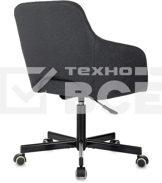 Кресло офисное Бюрократ CH-380M черный, эко.кожа, крестов. металл