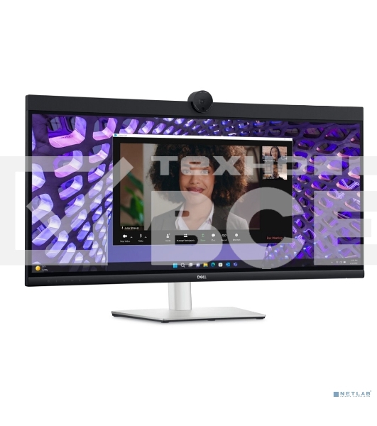 Монитор 34' Dell P3424WEB IPS 3440x1440, 60 Гц, 5 мс, 21:9, 300 кд/м2, 1xHDMI, 1хDP, 2хUSB-C, RJ-45, 1x3.5 мм, черный/серебристый