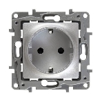 Розетка 672422 Legrand Розетка 2К+З со шторками - немецкий стандарт - винтовые зажимы - 16 А - 250 В - Etika - алюминий, фото9