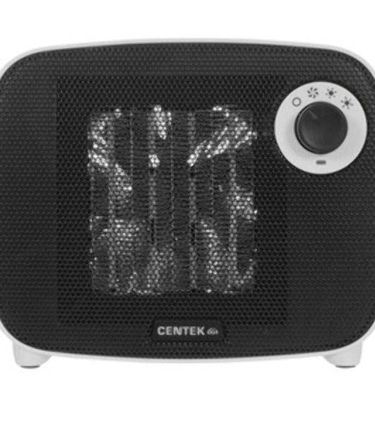 Тепловентилятор Centek CT-6023 белый/черный, 750/1500 Вт, 15 м2