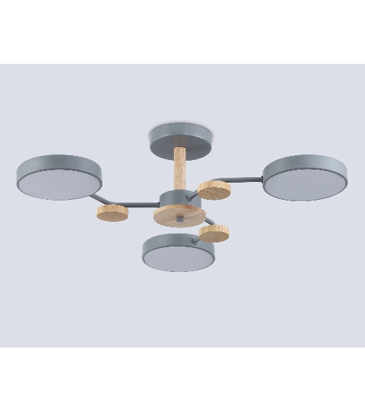 Светильник Ambrella light FL4856/3 GR/WD серый/дерево 54W 3000-6000K D660*170 (без ПДУ)