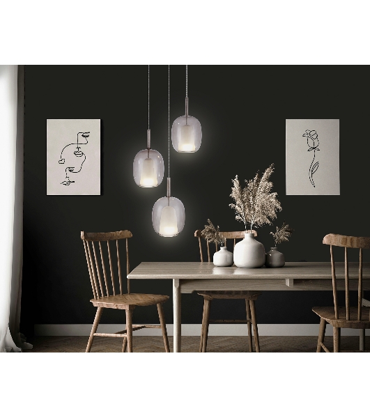 Подвесной светильник Ambrella light LH11156/3 BK/WH/TI черный/белый/янтарь E27*3 max 60W D425*1500