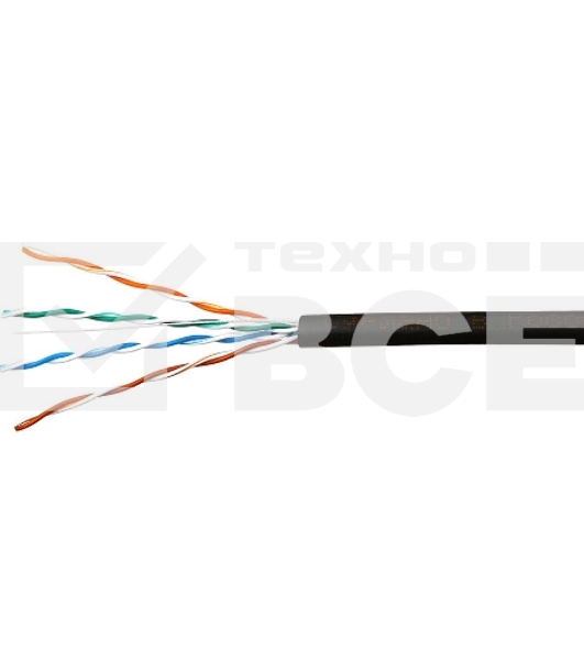Кабель SkyNet Light UTP outdoor 4x2x0,46, медный, FLUKE TEST, кат.5e, однож., 100 м, box, черный